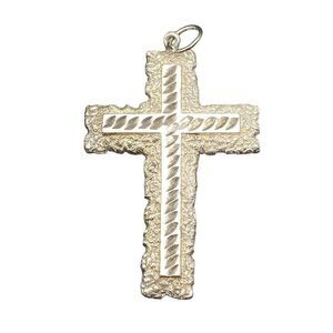 Berna Peci sterling silver 925 large cross crucifix pendant